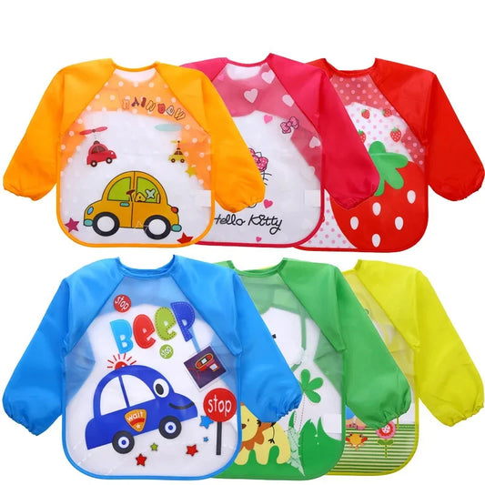 Set de 6 Baberos Manga Larga Impermeable