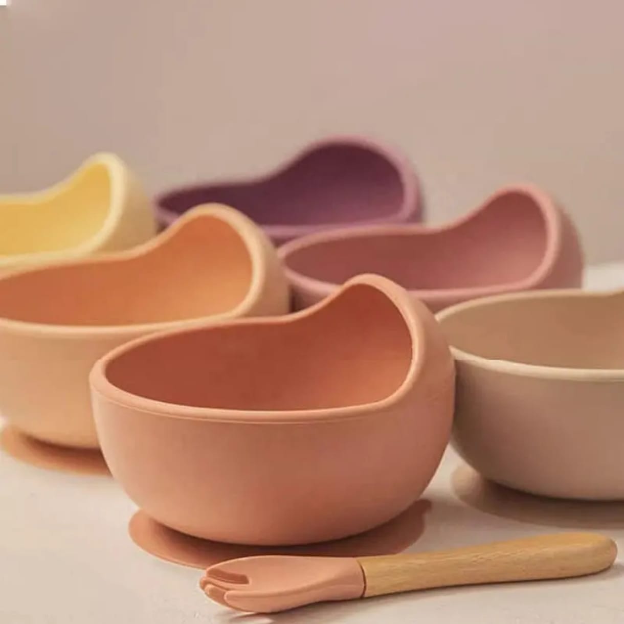Bowl Silicona con Cuchara de Silicona para Bebé | Cuenco con Ventosa + Cuchara