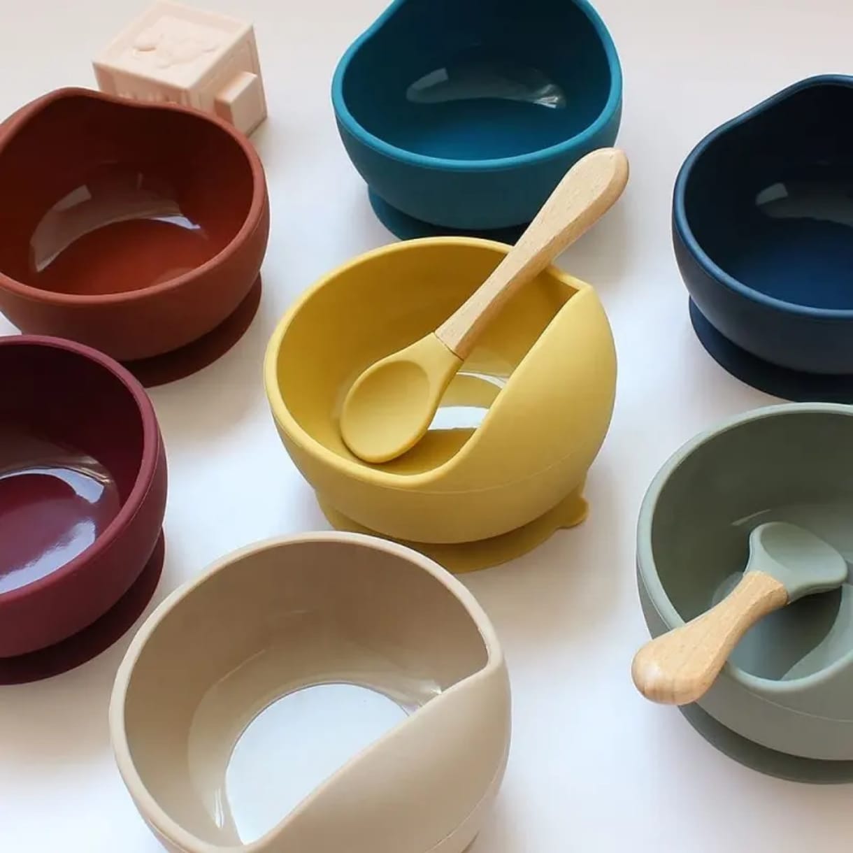 Bowl Silicona con Cuchara de Silicona para Bebé | Cuenco con Ventosa + Cuchara