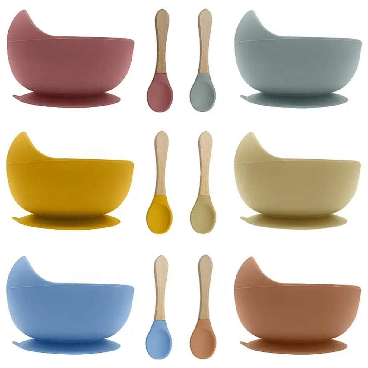 Bowl Silicona con Cuchara de Silicona para Bebé | Cuenco con Ventosa + Cuchara