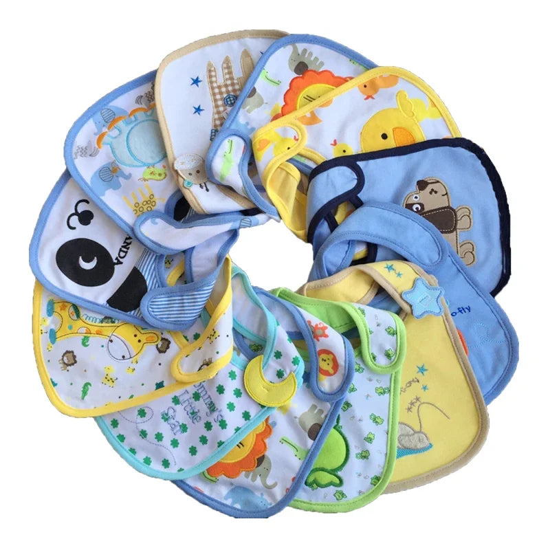 Set 6 Unid Baberos Bordados Impermeable 3 Capas Niño – Niña