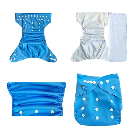 PACK 5 Pañales Tela Reutilizable + 10 Insertos De Microfibra