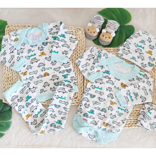 Set Ajuar Ment *Autos Unisex 0-3 meses Algodón