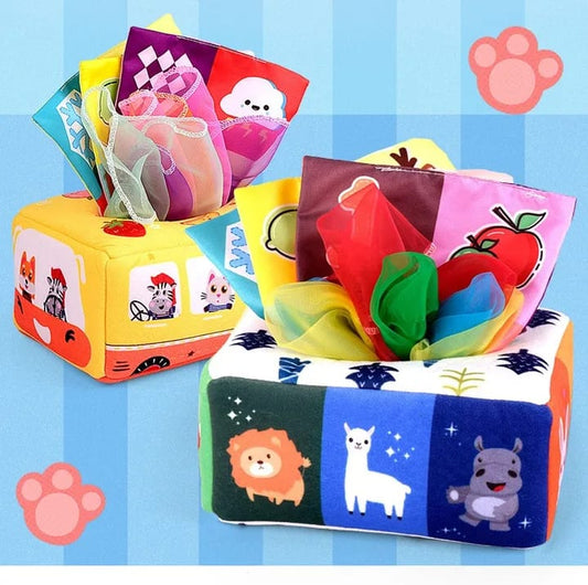 Caja de Pañuelos Sensoriales – Método Montessori