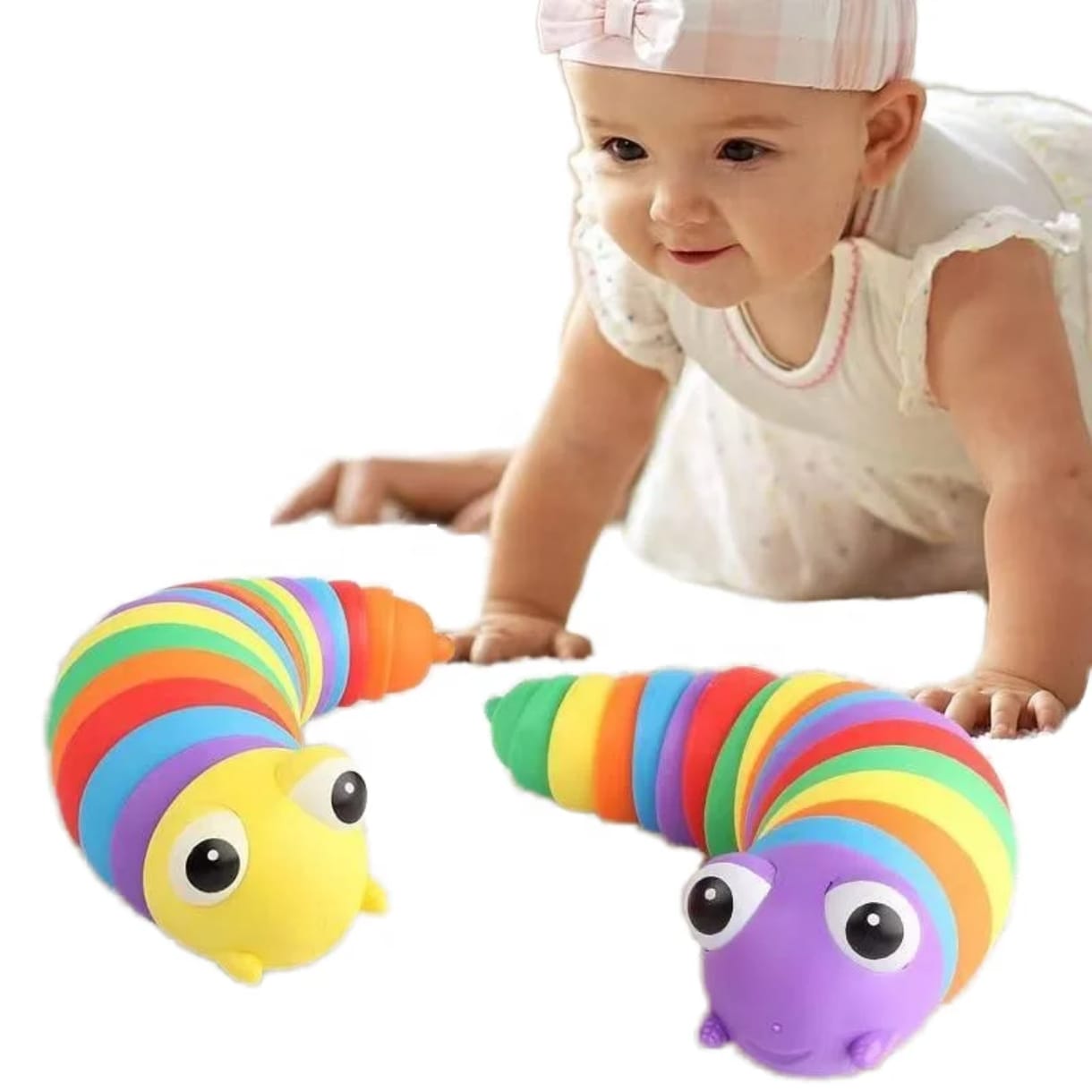 Pack Juguete Antiestrés Sensorial Gusano Oruga x2