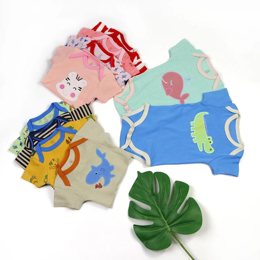 Kit de Niña- Niño 5 Bodys Manga Corta 100% Algodón