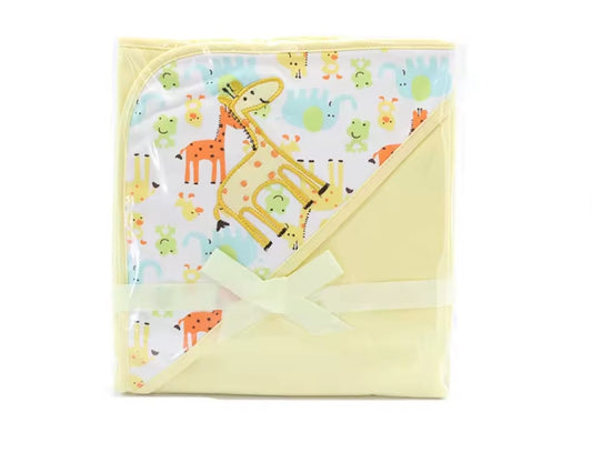 Manta De Diseños Coloridos Algodón Doble Capa Con Capucha