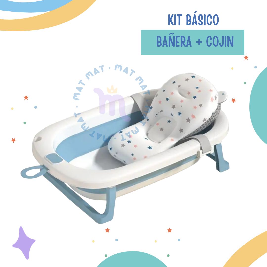 Kit Básico Bañera + Cojín – Color Verde Celeste