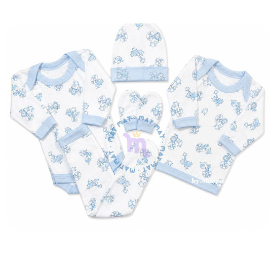 Set Ajuar Celeste *Elefante 0-3 meses Algodón