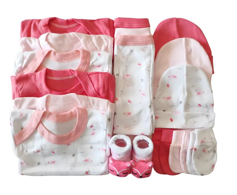 Set Ajuar Rosa* Flamingo 0-3 meses Algodón