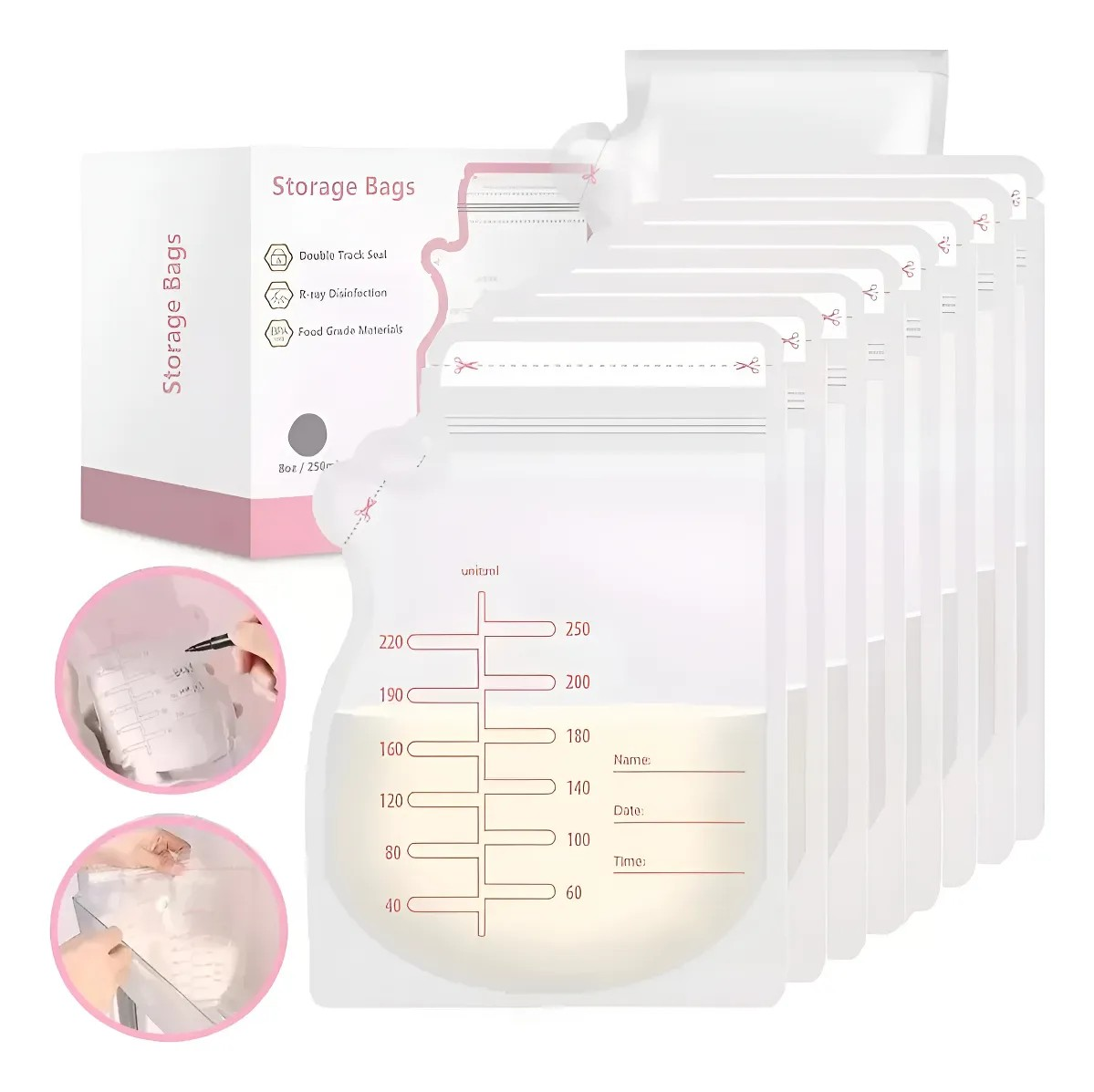 Extractor De Leche Manual Recolector De Leche Materna + Pack de 30 Bolsas