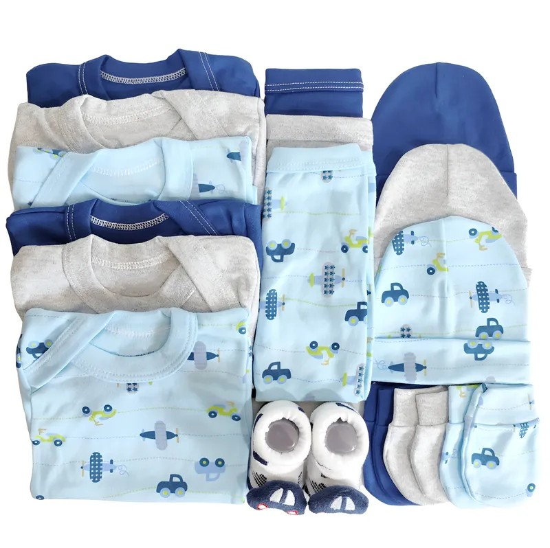 Set Ajuar Azul *Aviones autos 0-3 meses Algodón