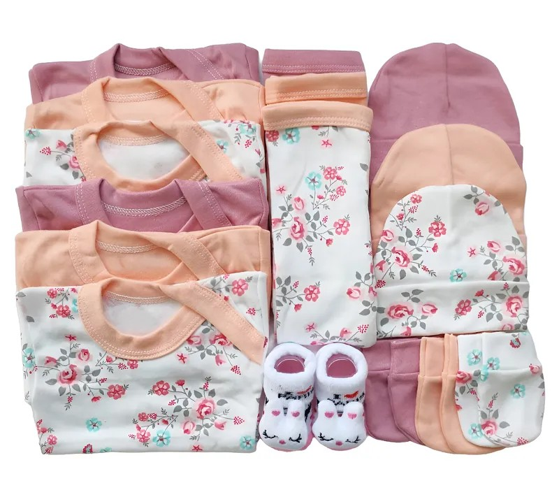 Set Ajuar Rosa*Damasco Niña 0-3 meses Algodón