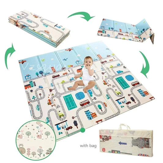 Alfombra Antigolpes Niños Bebes Plegable Con Bolso 180x200cm