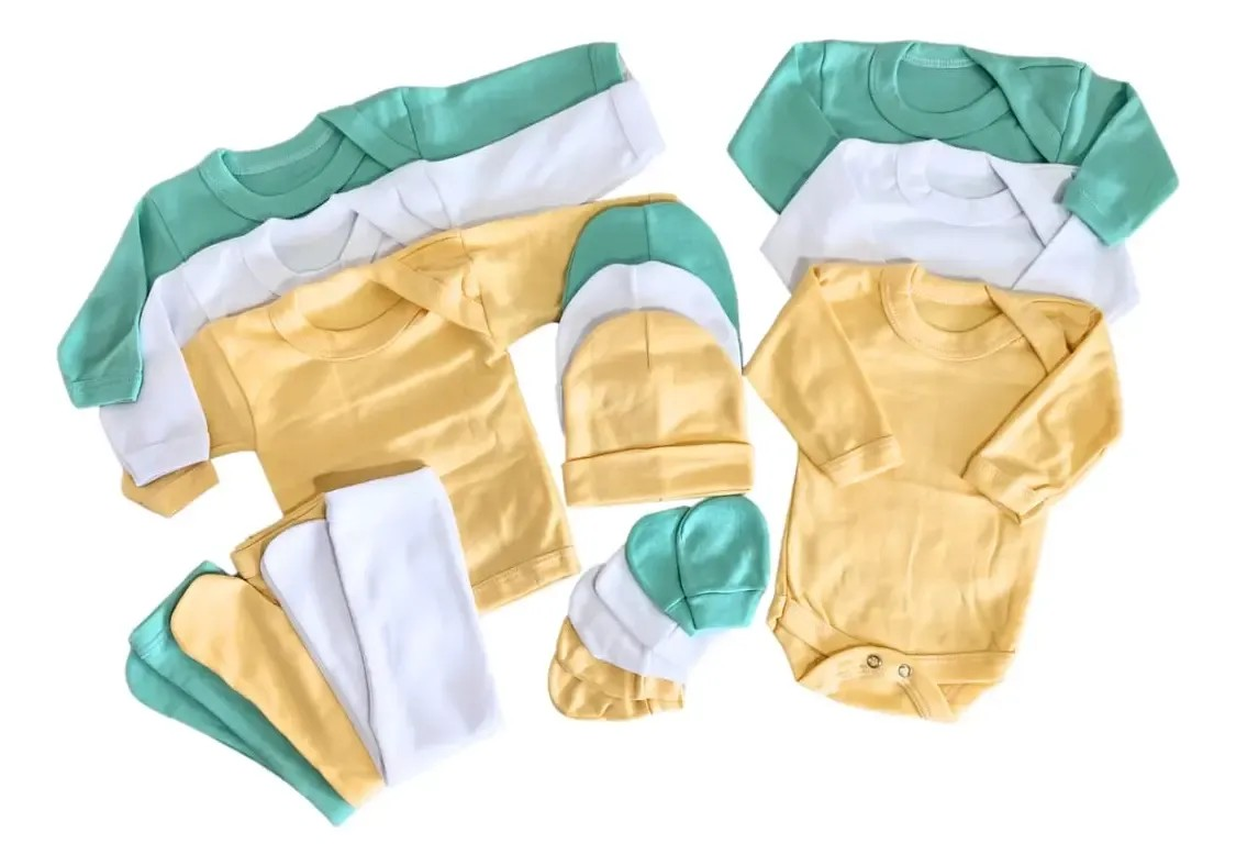 Pack 3 Ajuares Lisos 0–3 meses · 15 piezas | Momsi