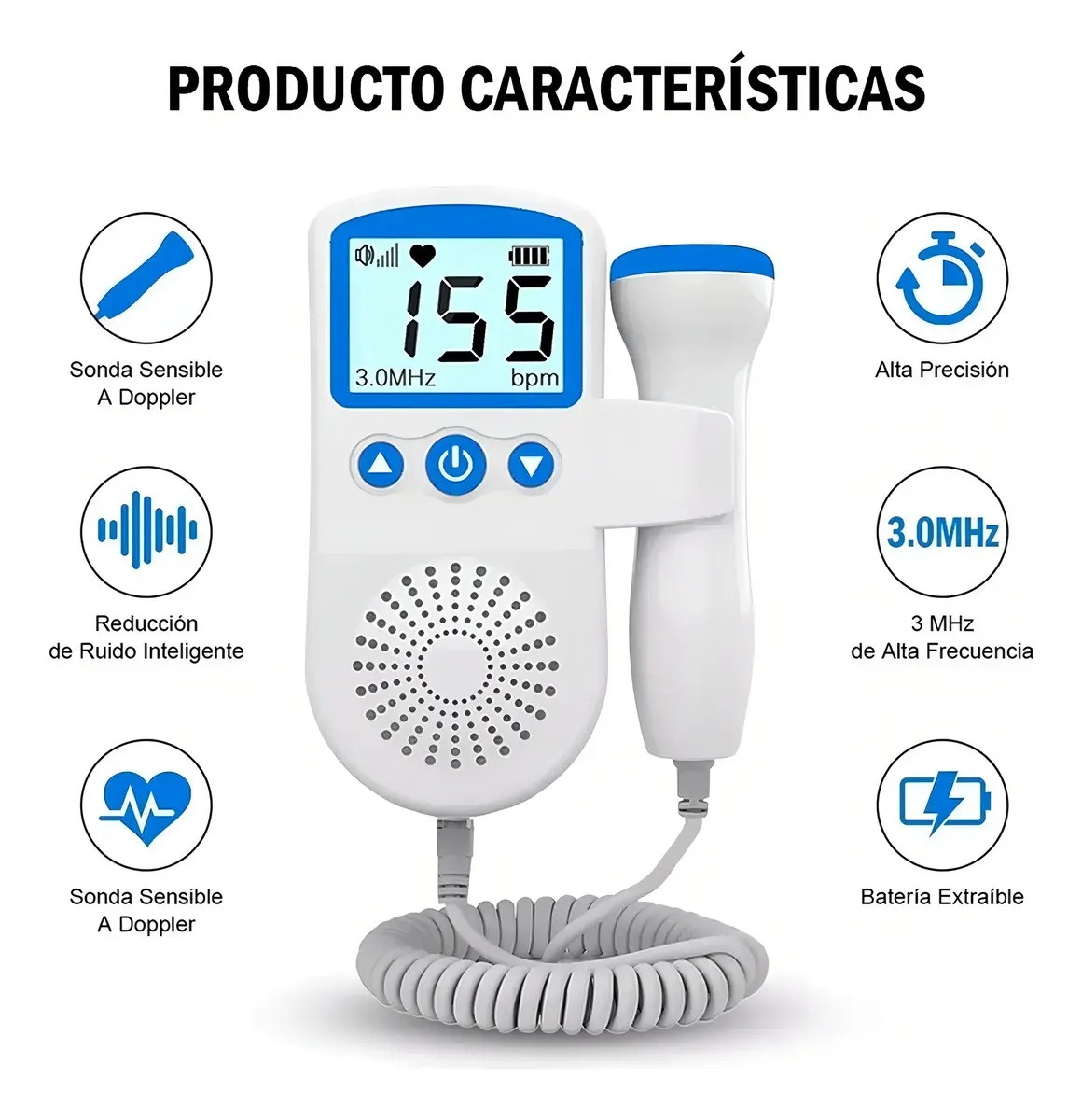 Monitor Fetal Doppler Latidos Fetales Corazón Bebé