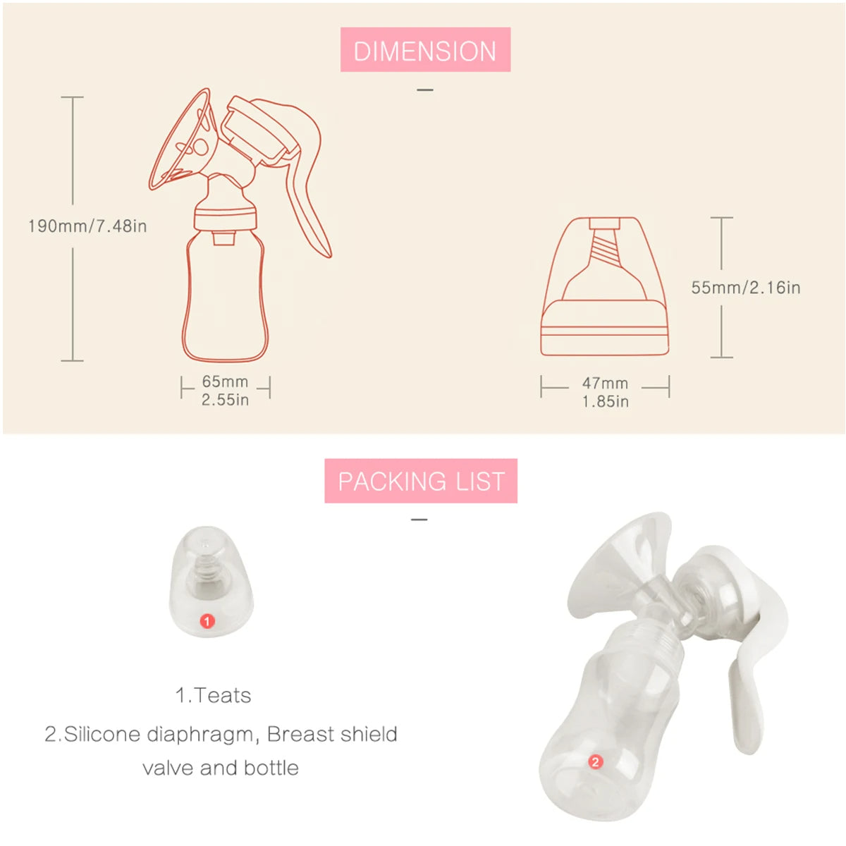 Extractor De Leche Manual Recolector De Leche Materna + Pack de 30 Bolsas