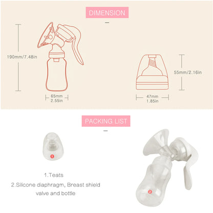 Extractor De Leche Manual Recolector De Leche Materna + Pack de 30 Bolsas