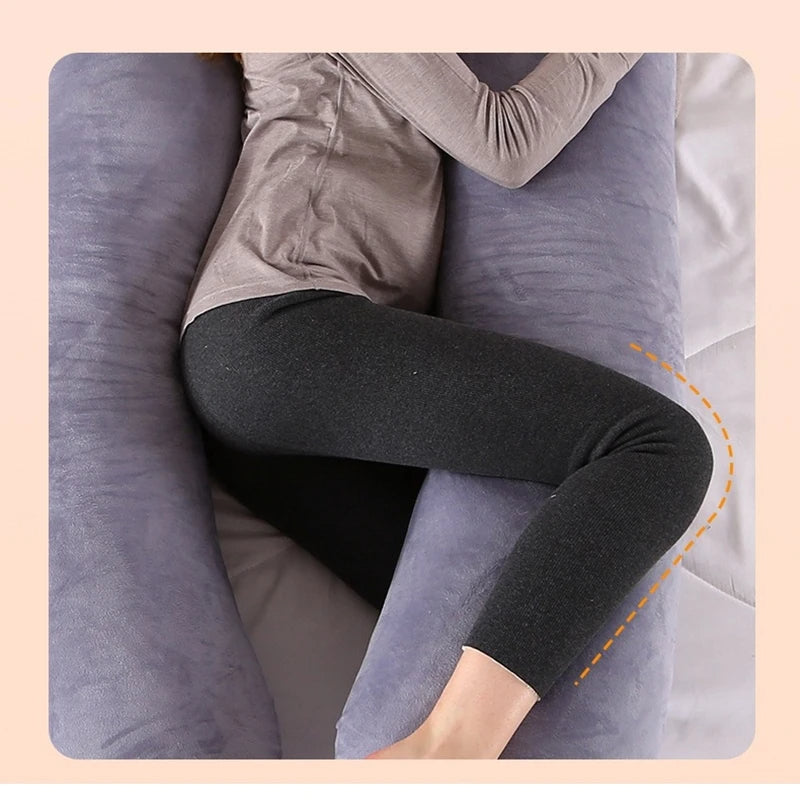 Cojín Almohada Maternal U + Funda Suave - Rosa y Gris