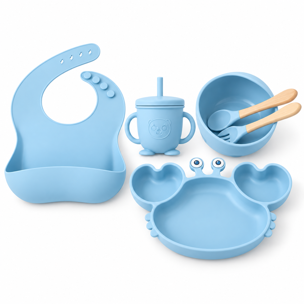 Set de Alimentación de Silicona para Bebé – 6 Piezas