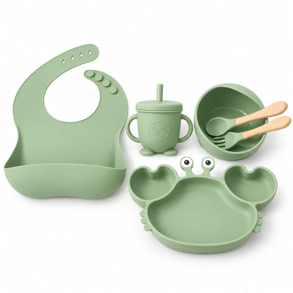 Set de Alimentación de Silicona para Bebé – 6 Piezas