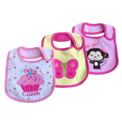 Set 6 Unid Baberos Bordados Impermeable 3 Capas Niño – Niña