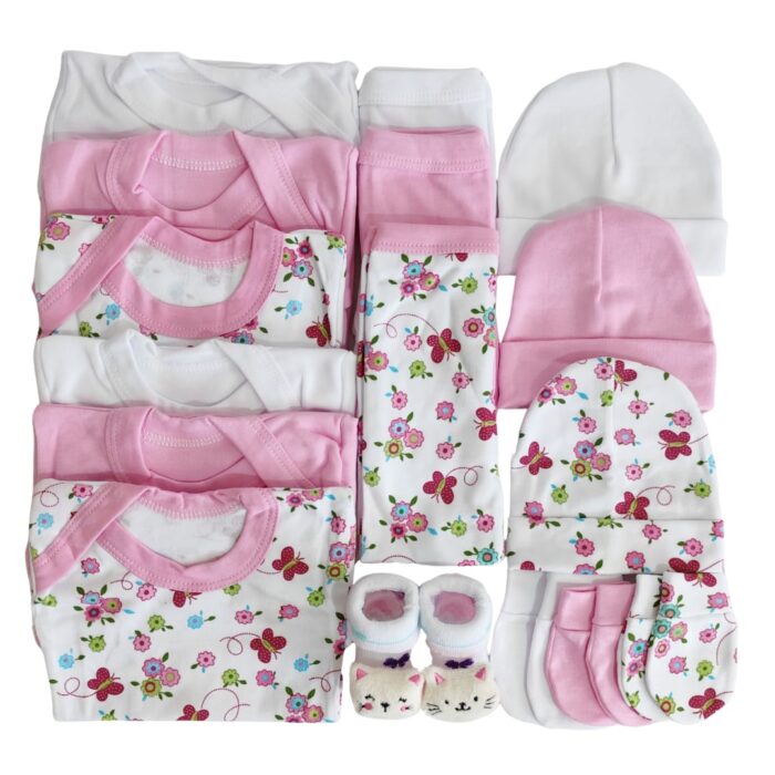 Set Ajuar Rosa*Mariposas Niña 0-3 meses Algodón