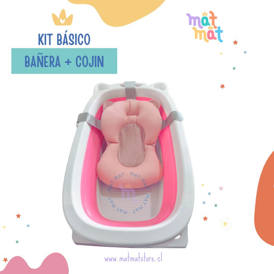 Kit Básico Bañera + Cojín – Color Rosa
