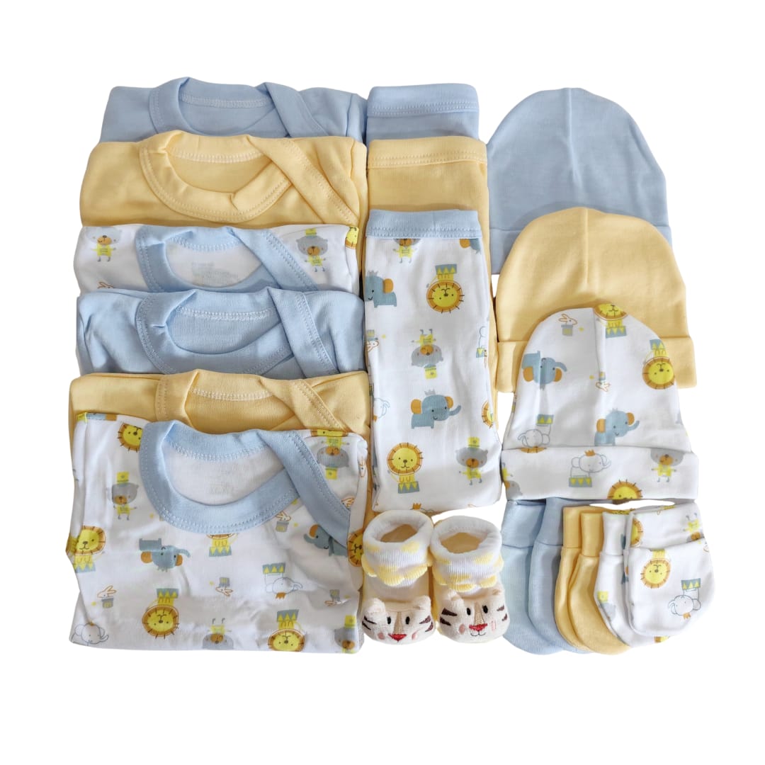 Set Ajuar Celeste*León Niño 0-3 meses Algodón