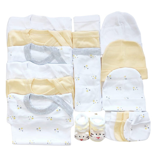 Set Ajuar Amarillo*Estrellas Unisex 0-3 meses Algodón