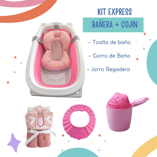 Kit Express Bañera + Cojín – Color Rosa