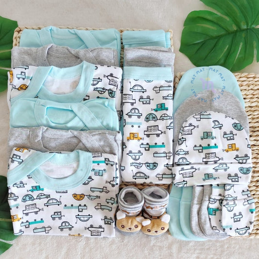 Set Ajuar Ment *Autos Unisex 0-3 meses Algodón