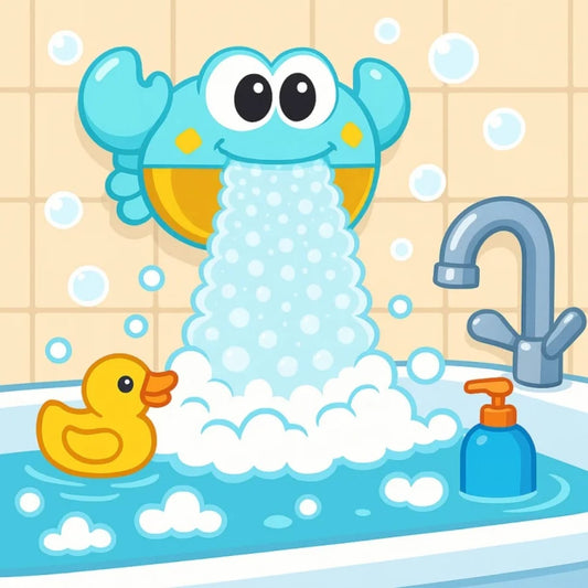 Juguete Cangrejo Burbujas De Baño Tina Para Bebes Color Rojo