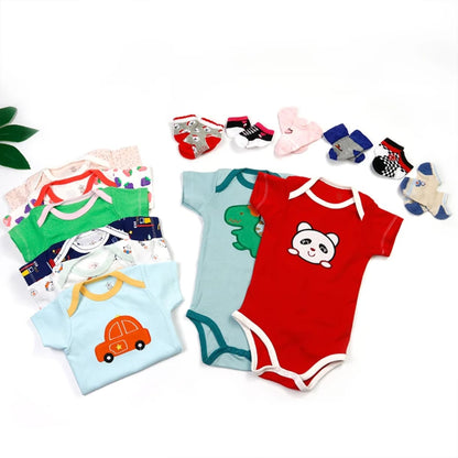 Kit de Niña- Niño 5 Bodys Manga Corta 100% Algodón