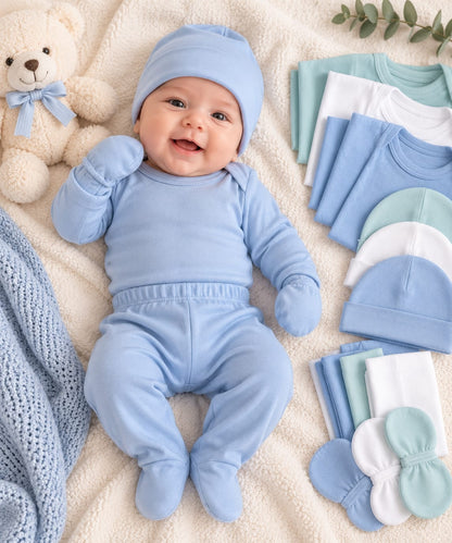 Pack 3 Ajuares Lisos 0–3 meses · 15 piezas | Momsi