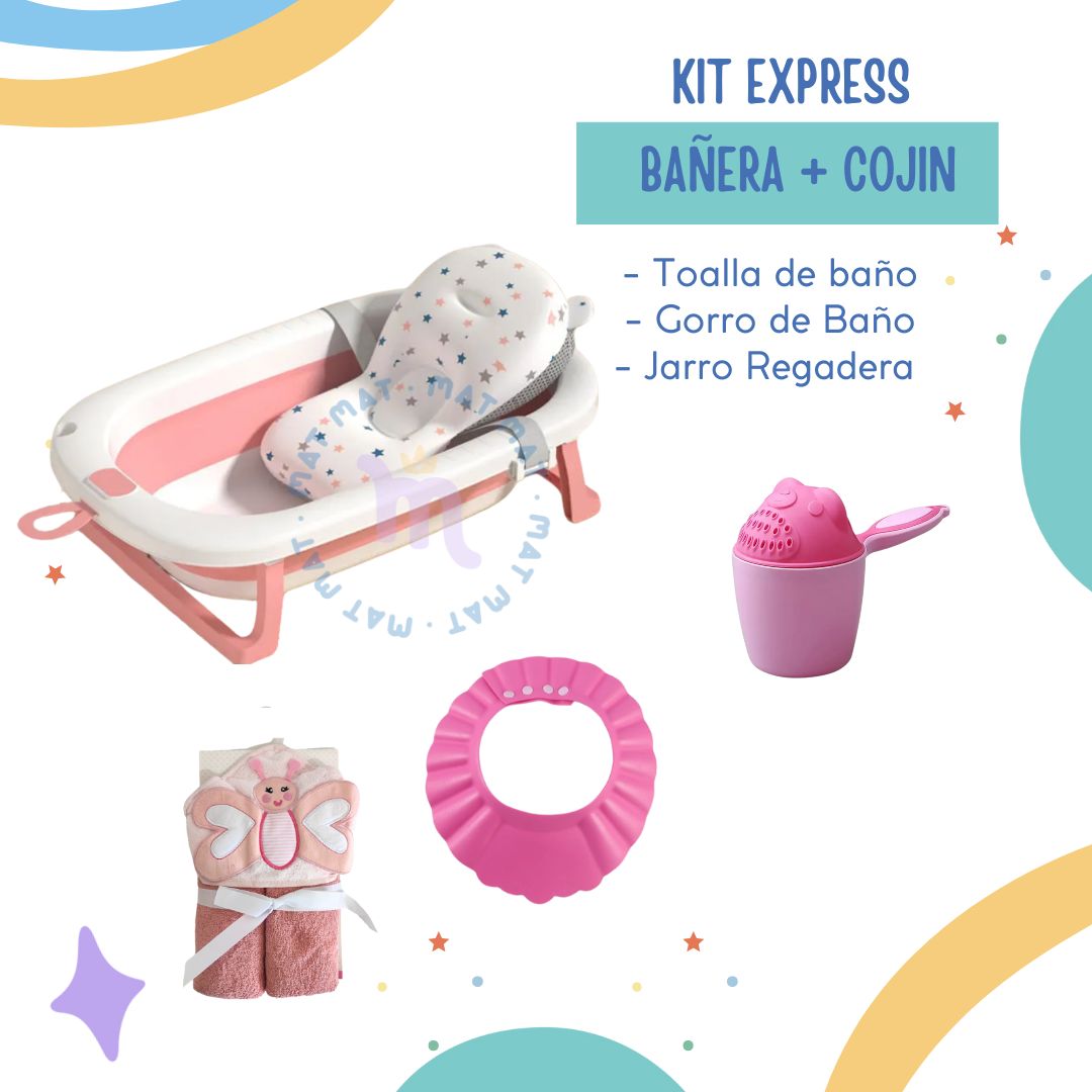Kit Express Bañera + Cojín – Color Rosa