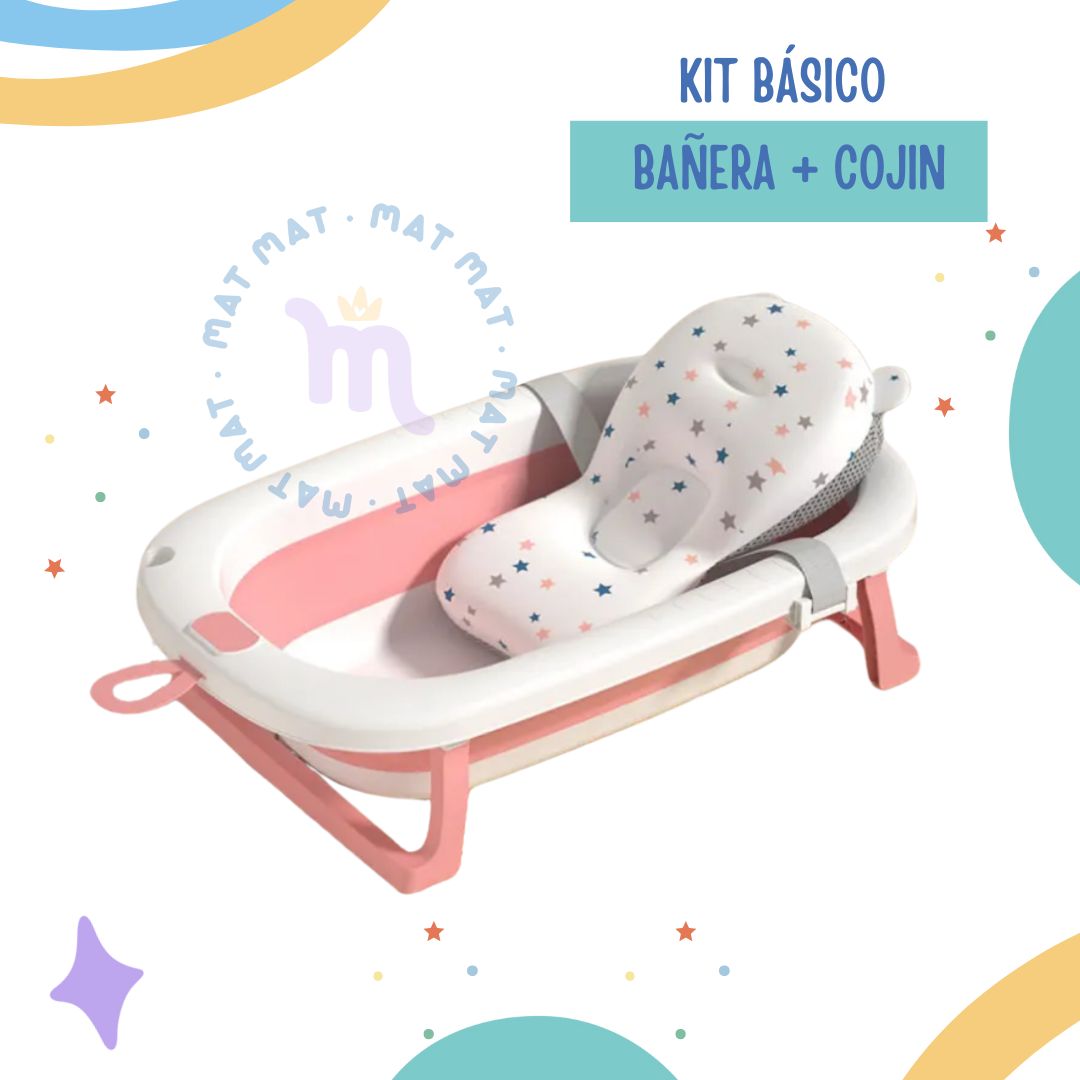 Kit Básico Bañera + Cojín – Color Rosa