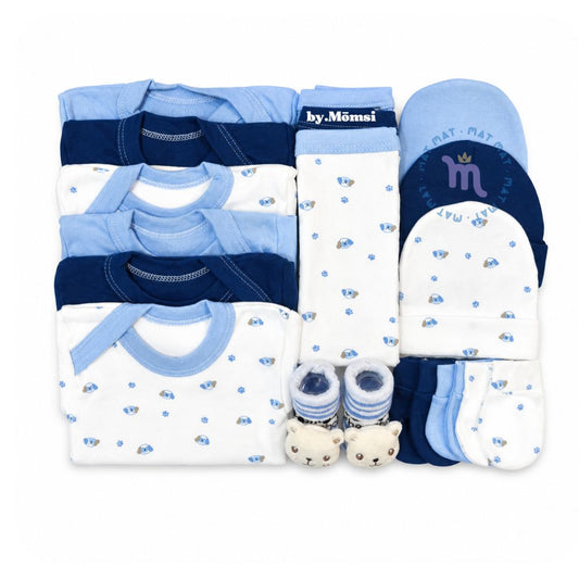 Set Ajuar Celeste*Perrito 0-3 meses Algodón