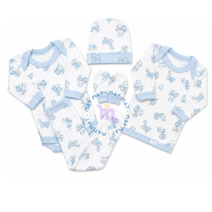 Set Ajuar Celeste *Elefante 0-3 meses Algodón