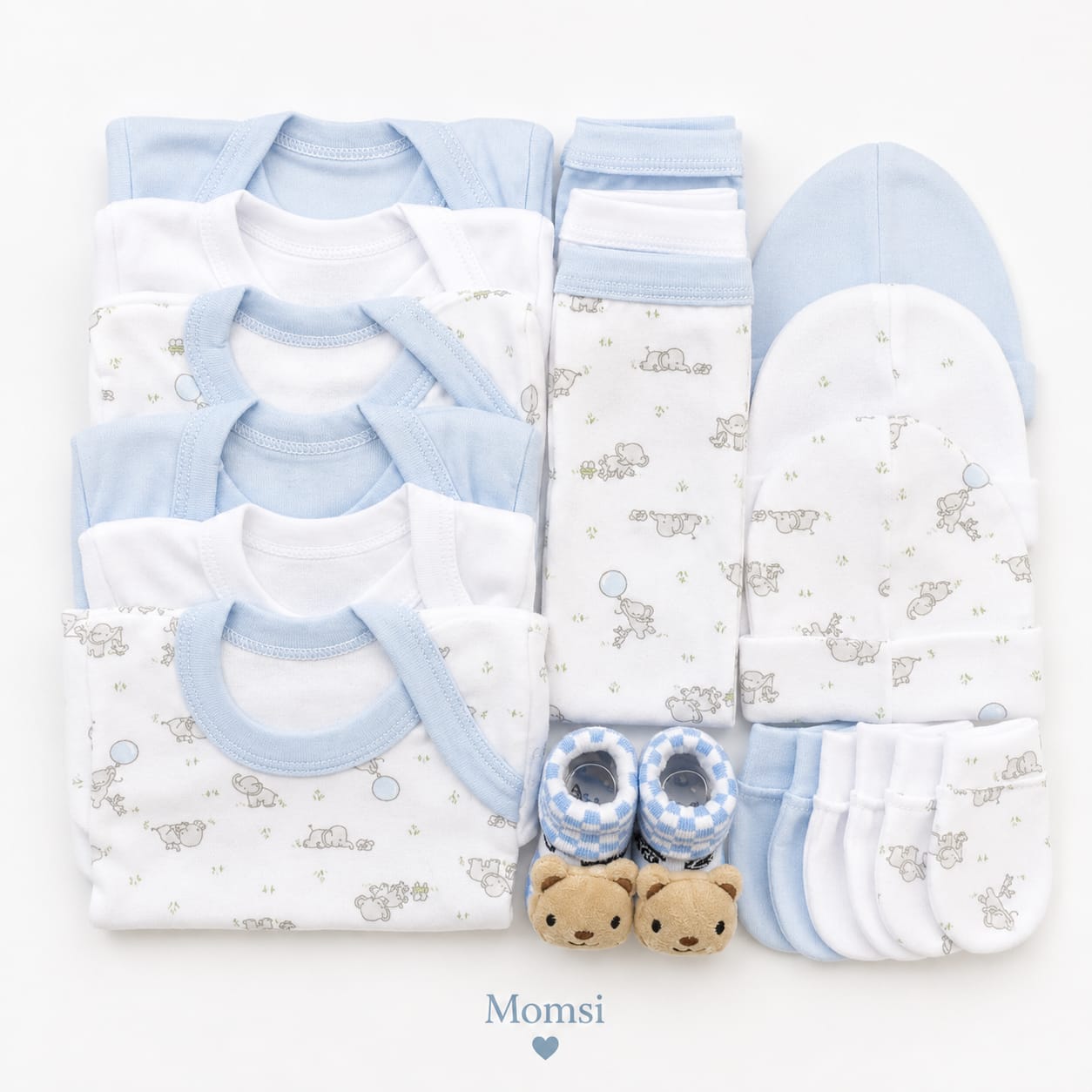 Ajuar Set De Nacimiento Bebé Niño 0-3 Meses ( 15 Piezas).