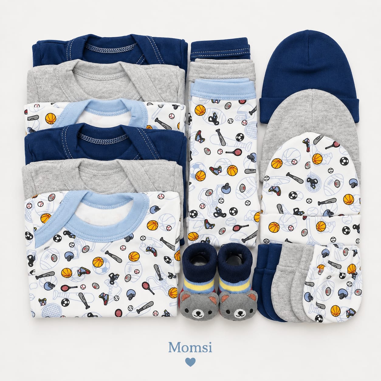 Ajuar Set De Nacimiento Bebé Niño 0-3 Meses ( 15 Piezas).