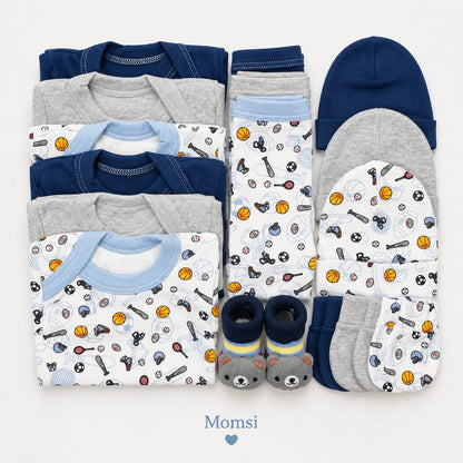 Ajuar Set De Nacimiento Bebé Niño 0-3 Meses ( 15 Piezas).