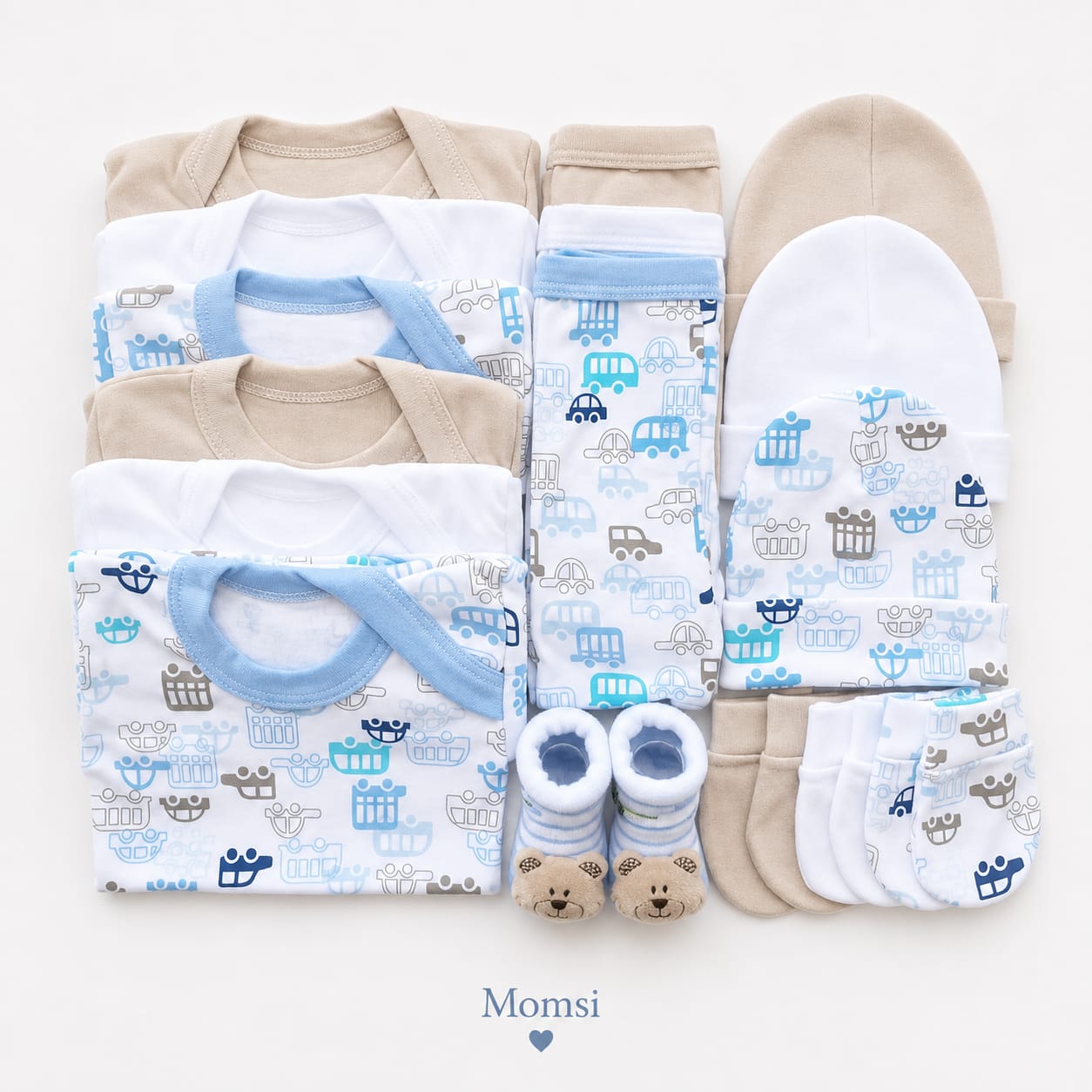 Ajuar Set De Nacimiento Bebé Niño 0-3 Meses ( 15 Piezas).