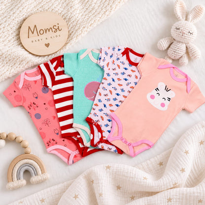 Kit de Niña- Niño 5 Bodys Manga Corta 100% Algodón