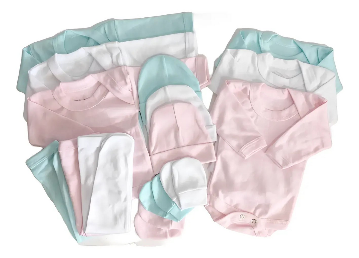Pack 3 Ajuares Lisos 0–3 meses · 15 piezas | Momsi