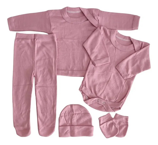 Set Ajuar Rosa * 0-3 meses Algodón