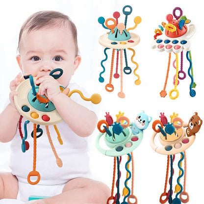 Juguete 4 en 1 Sensorial Montessori  Cuerda