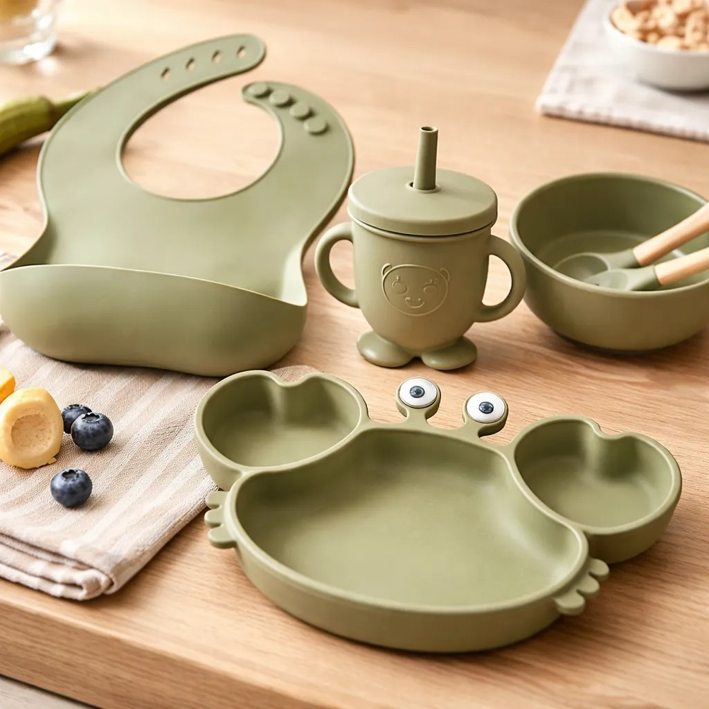 Set de Alimentación de Silicona para Bebé – 6 Piezas