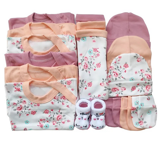 Set Ajuar Rosa*Damasco Niña 0-3 meses Algodón